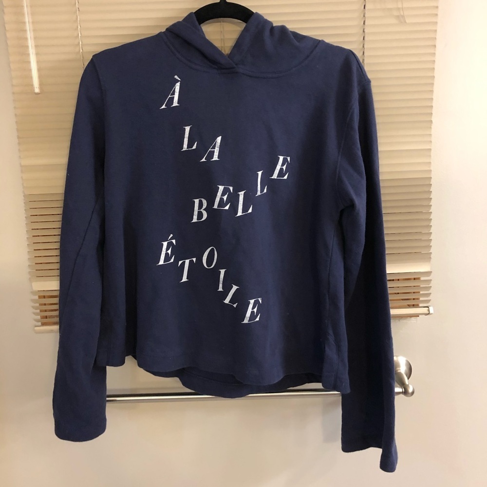 Anthropologie La Belle Cropped Graphic Hoodie